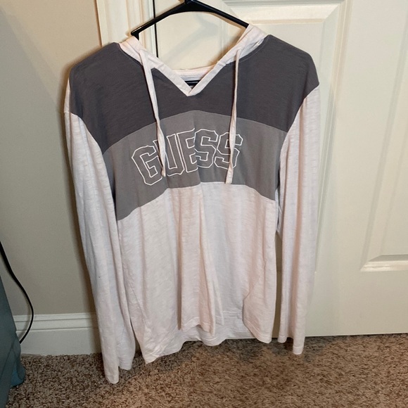 White Guess hoodie men’s - Picture 1 of 2